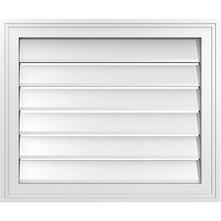 Ekena Millwork Vertical Surface Mount PVC Gable Vent: Functional, w/ 2"W x 1-1/2"P Brickmould Frame, 24"W x 20"H GVPVE24X2002SF